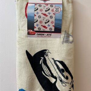Disney Cars Cream and Black Throw Blanket